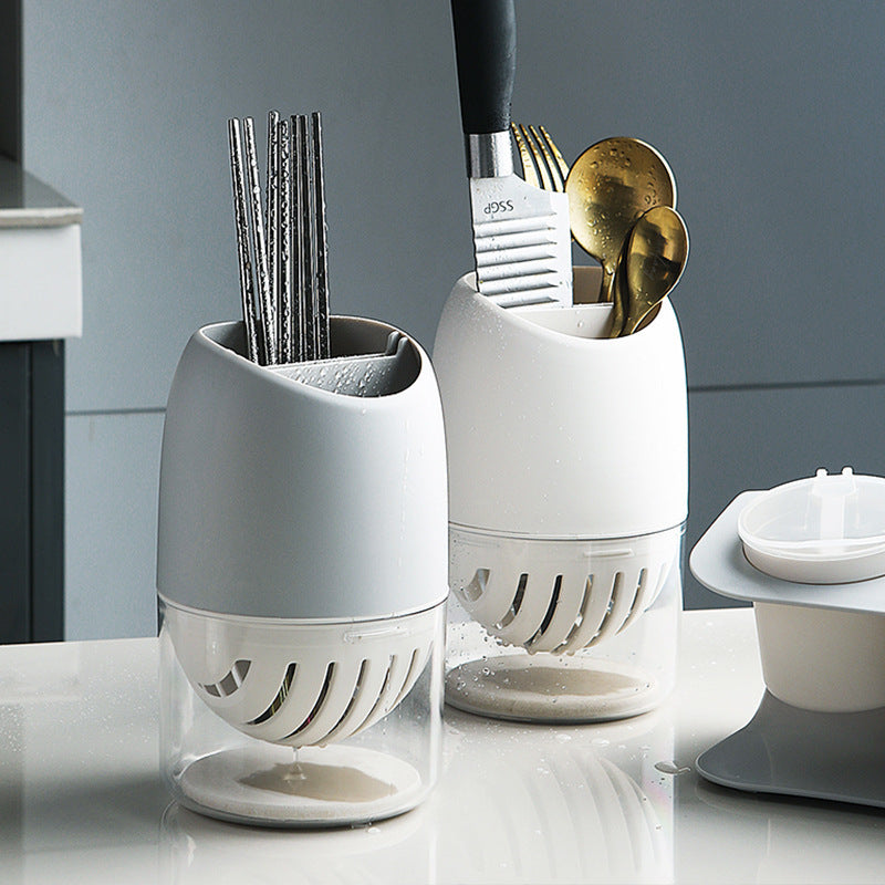 Japanese Minimalist Double Compartment Cutlery Holder